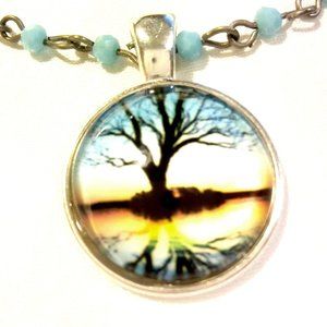 Turquoise Beaded Tree of Life Bracelet